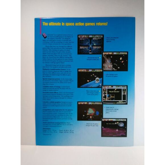 Blasteroids Arcade Flyer 1988 Original Atari Asteroids Space Age Art 8.5" x 11" - Picture 3 of 3